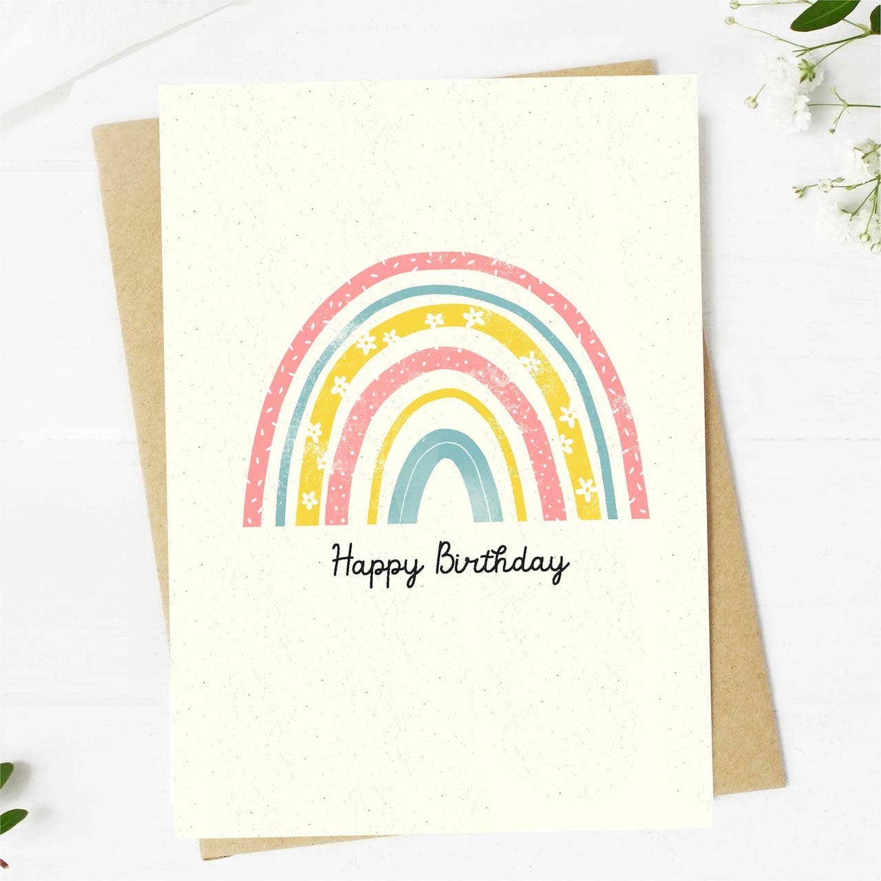 "Happy Birthday" Cute Rainbow Card