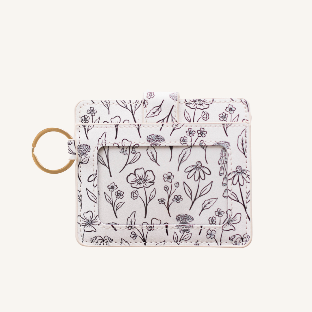 Floral Card Wallet Keychain