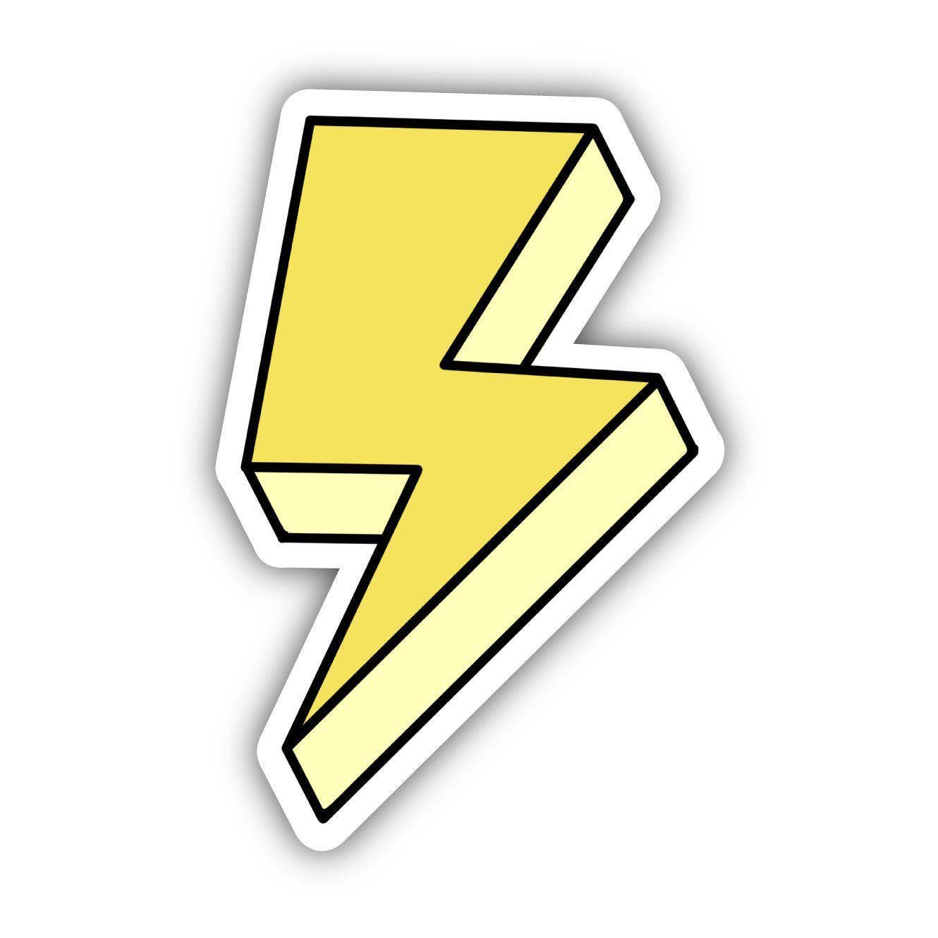 Yellow Lightning Bolt Aesthetic Sticker