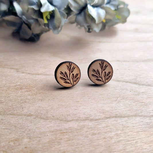 Floral Leaf Stud Earrings