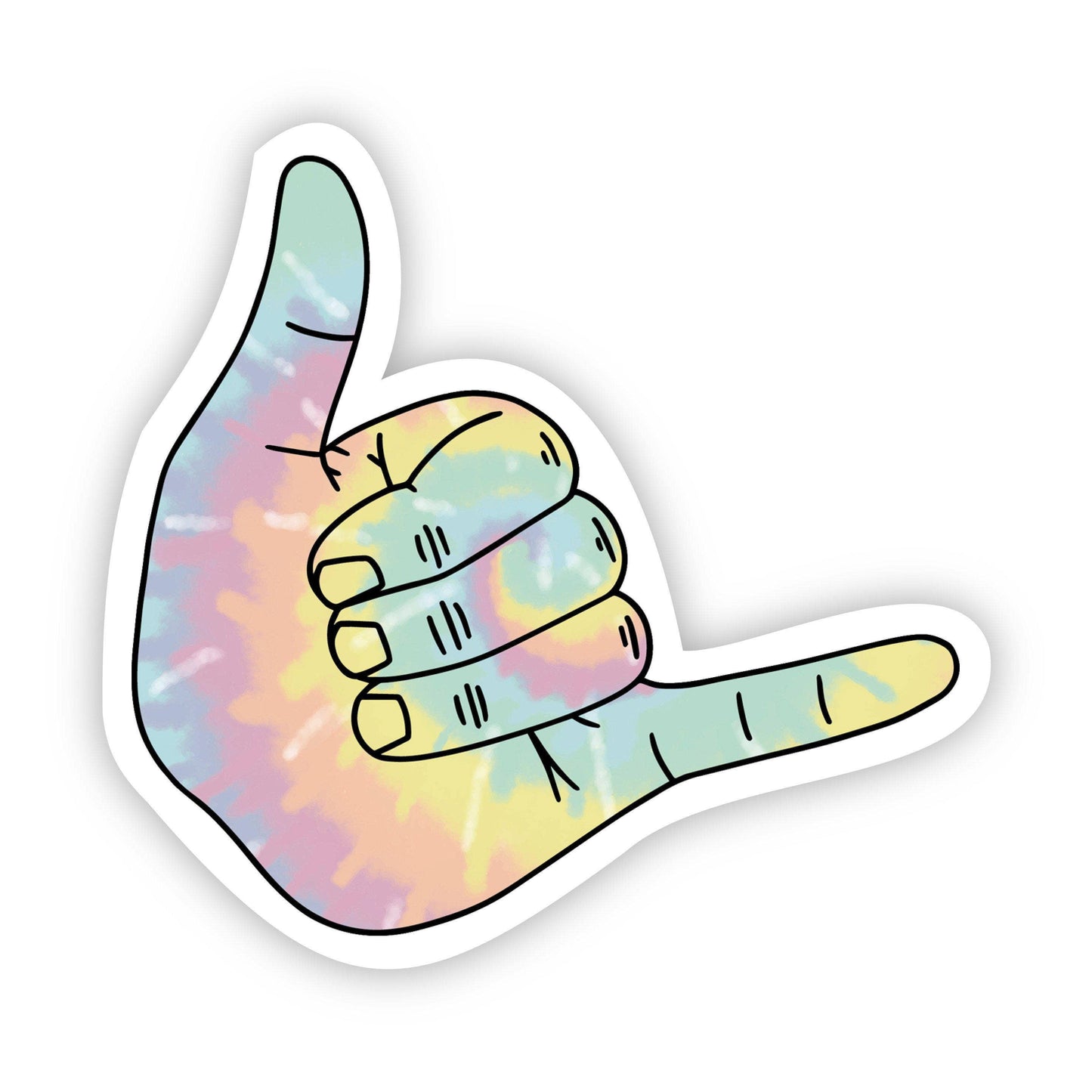 Shaka Tie Dye Aesthetic Sticker  Hang Loose