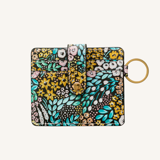 Floral Card Wallet Keychain