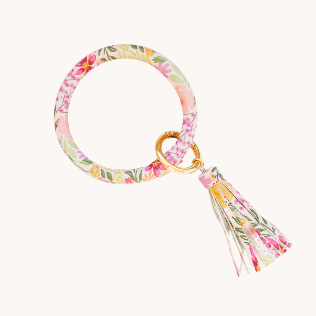 Floral Circle Wristlet Keyring