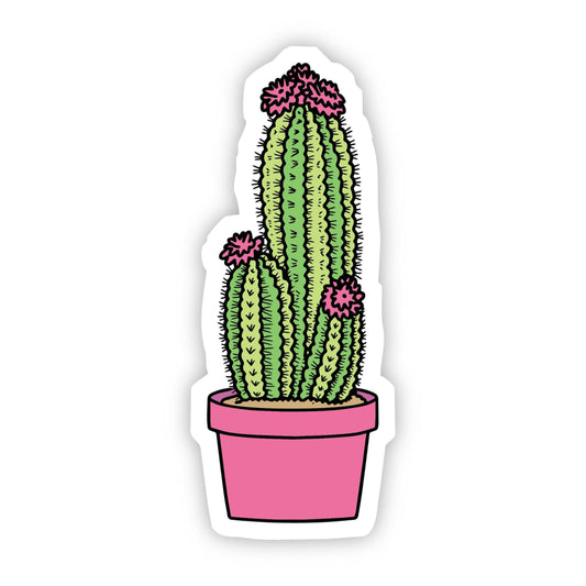 Purple Floral Cactus Aesthetic Sticker