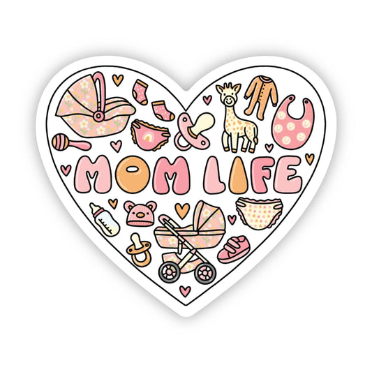 "Mom Life" Modern Mom Heart Sticker