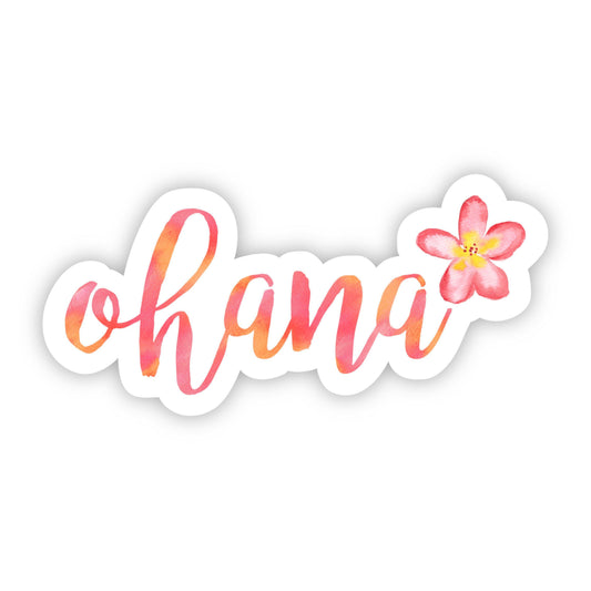 Ohana Cursive Floral Sticker